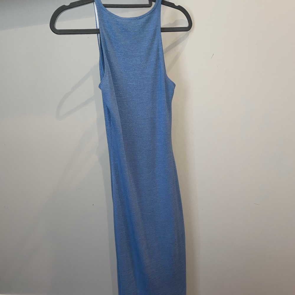 Aritzia Blue Bodycon Knit Midi Dress